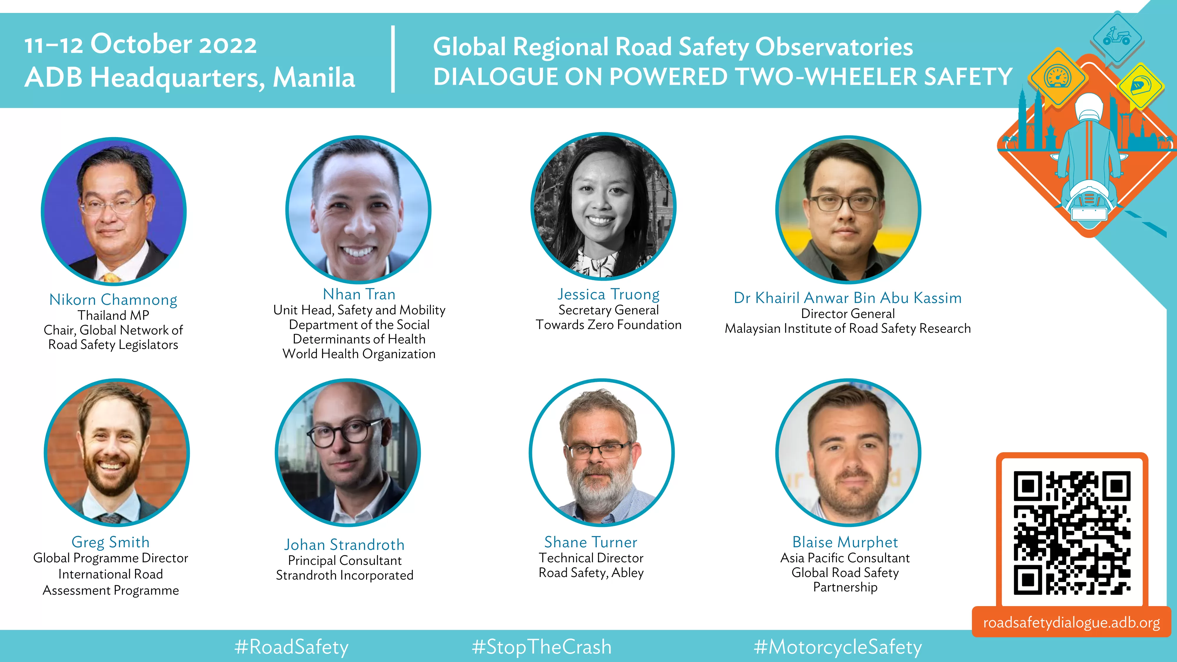 Speakers for the GRRSO Dialogue on Powered Two-Wheeler Safety, 11-12 October 2022