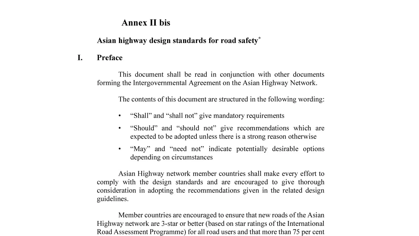 Annex II BIS - Asian Highway Design Standards for Road Safety