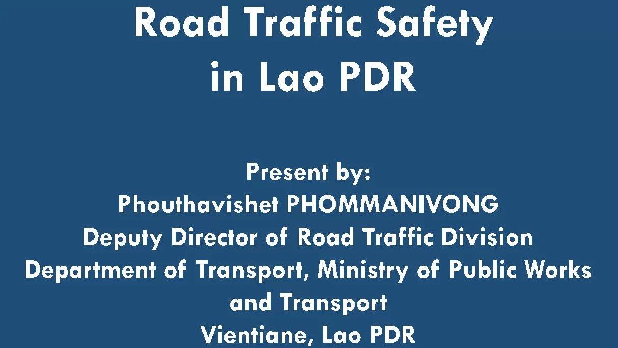 APRSO_Lao PDR National Road Safety Strategy and Action Plan 2021-2030 by DoT