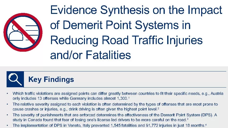 Johns Hopkins Bloomberg School of Public Health - Evidence Synthesis on the Impact of Demerit Point Systems in Reducing Road Traffic Injuries and_or Fatalities (2024)